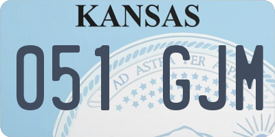 KS license plate 051GJM