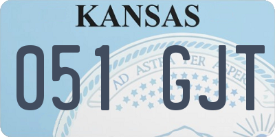 KS license plate 051GJT