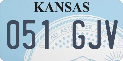 KS license plate 051GJV