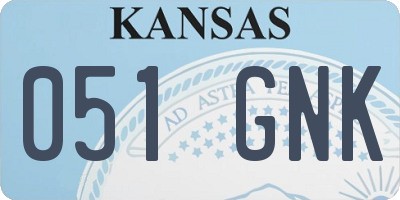 KS license plate 051GNK