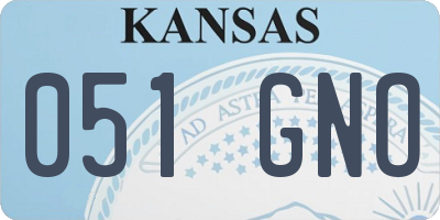 KS license plate 051GNO