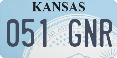 KS license plate 051GNR