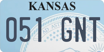 KS license plate 051GNT
