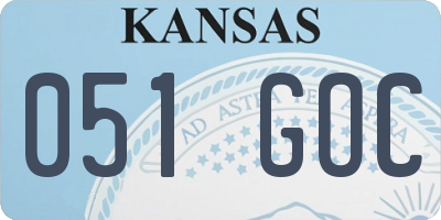 KS license plate 051GOC