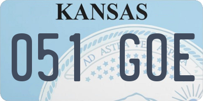 KS license plate 051GOE