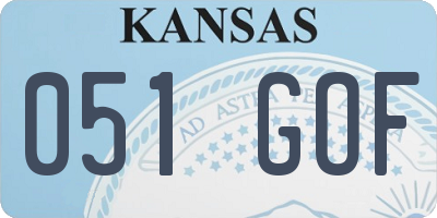 KS license plate 051GOF