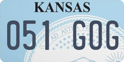 KS license plate 051GOG