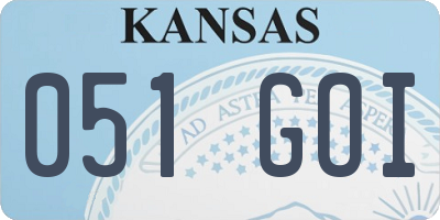KS license plate 051GOI