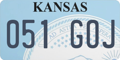 KS license plate 051GOJ
