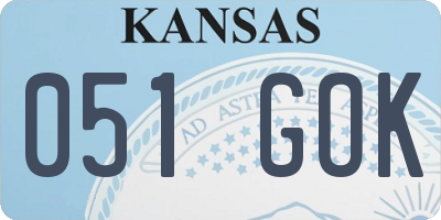 KS license plate 051GOK