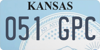 KS license plate 051GPC