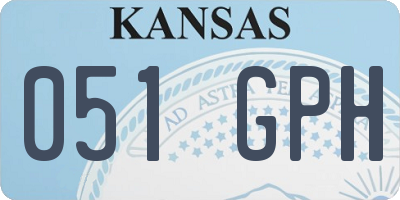 KS license plate 051GPH