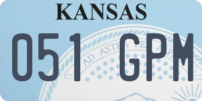 KS license plate 051GPM