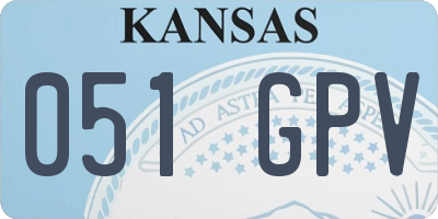 KS license plate 051GPV