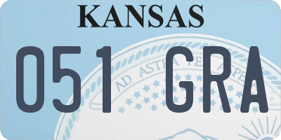 KS license plate 051GRA