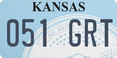 KS license plate 051GRT