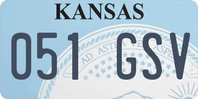 KS license plate 051GSV