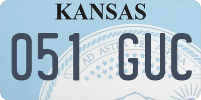 KS license plate 051GUC