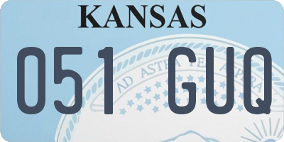 KS license plate 051GUQ