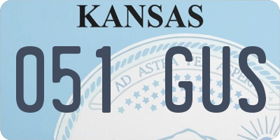 KS license plate 051GUS