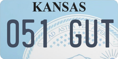 KS license plate 051GUT