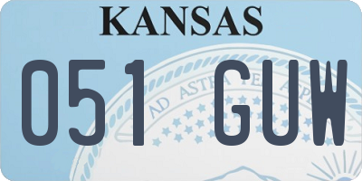 KS license plate 051GUW