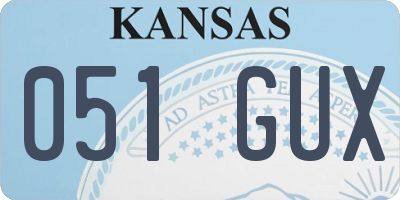KS license plate 051GUX