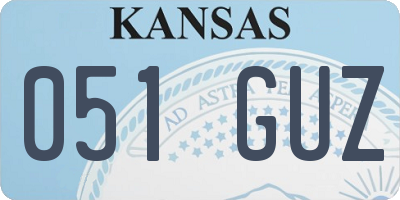 KS license plate 051GUZ
