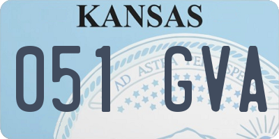 KS license plate 051GVA
