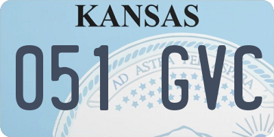 KS license plate 051GVC