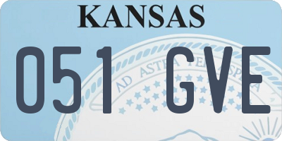KS license plate 051GVE