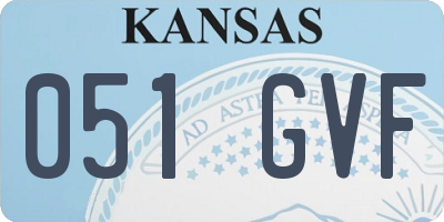 KS license plate 051GVF