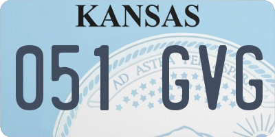 KS license plate 051GVG