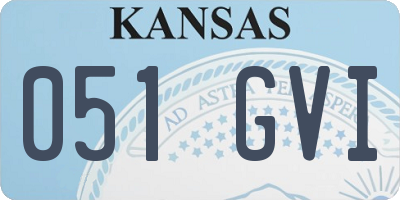KS license plate 051GVI