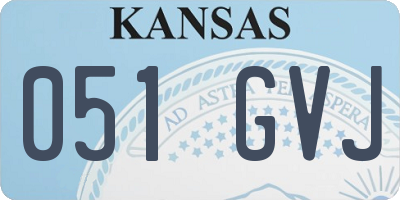KS license plate 051GVJ