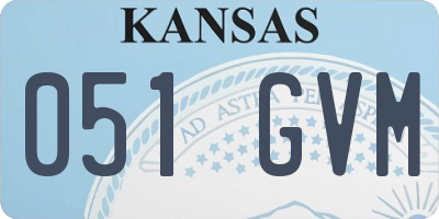 KS license plate 051GVM