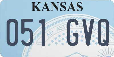 KS license plate 051GVQ