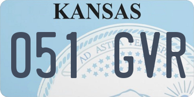 KS license plate 051GVR