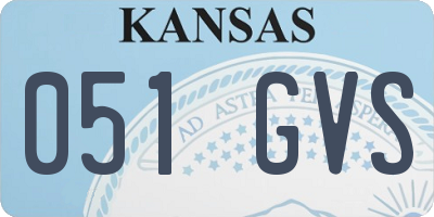 KS license plate 051GVS