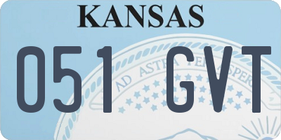 KS license plate 051GVT