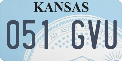 KS license plate 051GVU