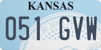 KS license plate 051GVW