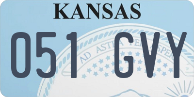 KS license plate 051GVY