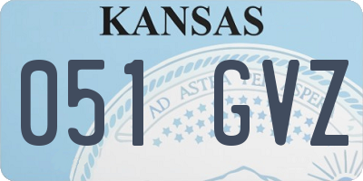 KS license plate 051GVZ