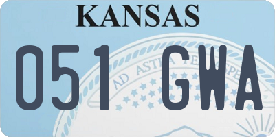 KS license plate 051GWA