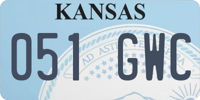 KS license plate 051GWC