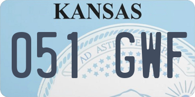 KS license plate 051GWF