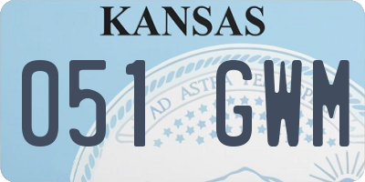 KS license plate 051GWM