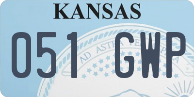 KS license plate 051GWP