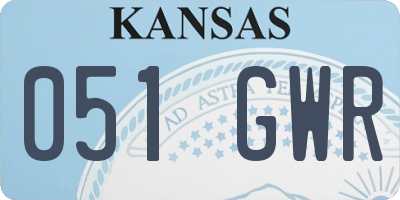 KS license plate 051GWR